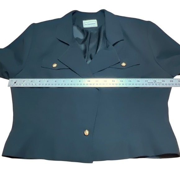 GIOVANNI Black Cropped Blazer Goldtone Buttons Double Breasted MADE IN CANADA 12 - Picture 6 of 9
